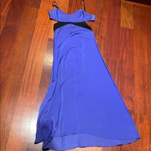 SILENCE & NOISE Silk Cutout Purple Dress (6)